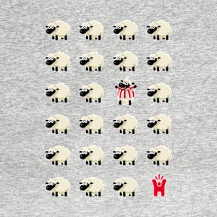 Red & White Striped - Unique Sheep - Happy-Me T-Shirt
